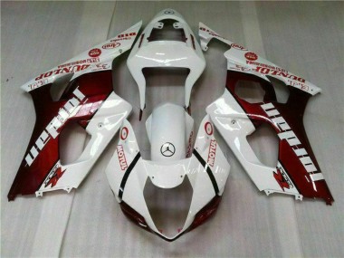 Rot Weiß 03-04 Suzuki GSXR 1000 Motorrad Verkleidungen