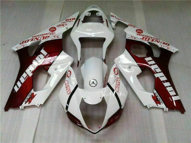 Rot Weiß 03-04 Suzuki GSXR 1000 Motorrad Verkleidungen Rot Weiß 03-04 Suzuki GSXR 1000 Motorrad Verkleidungen