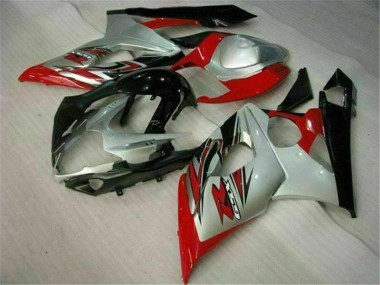 Rot Weiß 05-06 Suzuki GSXR 1000 Motorrad Vollverkleidung