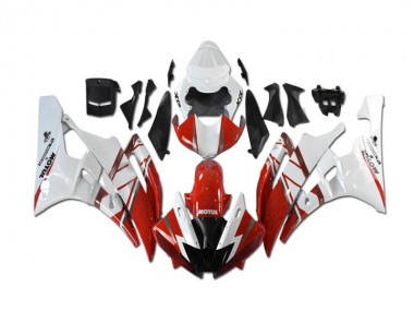 Rot Weiß 06-07 Yamaha YZF R6 Motorrad Verkleidung Komplett Sets