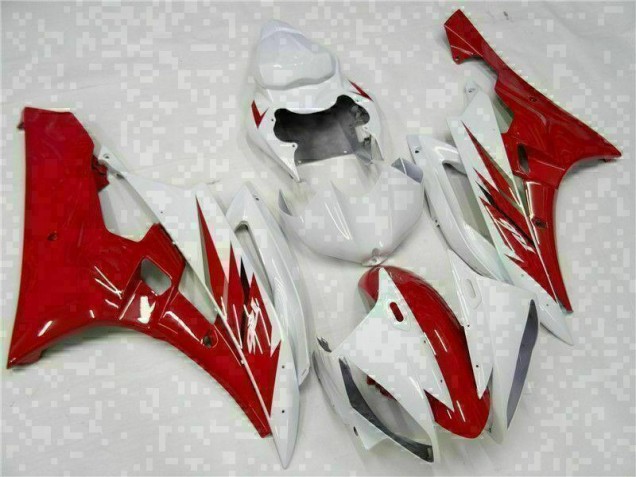 Rot Weiß 06-07 Yamaha YZF R6 Motorrad Verkleidung Rot Weiß 06-07 Yamaha YZF R6 Motorrad Verkleidung