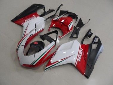 Rot Weiß 07-14 Ducati 848 1098 1198 Motorrad Vollverkleidung