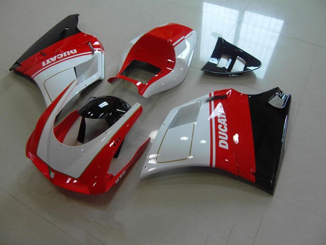 Rot Weiß 93-05 Ducati 748 916 996 996S Motorrad Verkleidungen