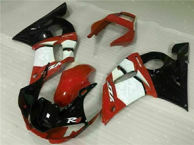 Rot Weiß 98-02 Yamaha YZF R6 Motorrad Verkleidung Rot Weiß 98-02 Yamaha YZF R6 Motorrad Verkleidung