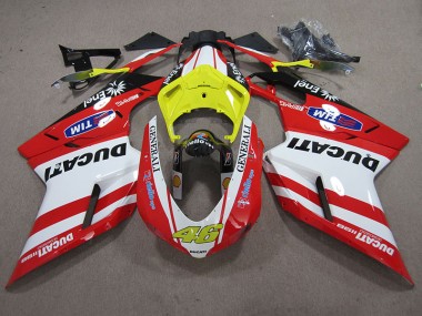 Rot Weiß Generali 46 07-14 Ducati 1098 848 Motorrad Verkleidung