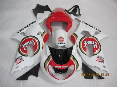 Rot Weiß Lucky Strike 01-03 Suzuki GSXR 600 Motorrad Verkleidung