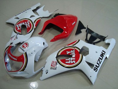 Rot Weiß Lucky Strike 01-03 Suzuki GSXR 750 Motorrad Verkleidung