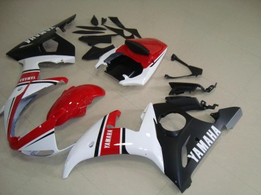 Rot Weiß Matt Schwarz 03-05 Yamaha YZF R6 Motorrad Verkleidung