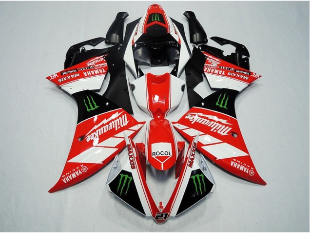 Rot Weiß Rocol 12-14 Yamaha YZF R1 Motorrad Verkleidung Rot Weiß Rocol 12-14 Yamaha YZF R1 Motorrad Verkleidung