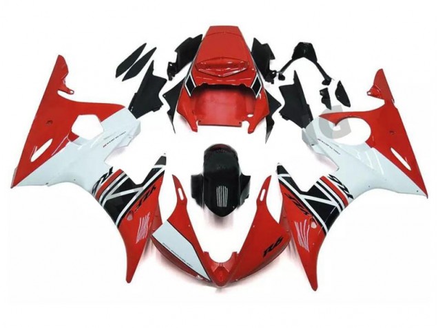 Rot Weiß Schwarz 03-05 Yamaha YZF R6 Motorrad Vollverkleidung Rot Weiß Schwarz 03-05 Yamaha YZF R6 Motorrad Vollverkleidung