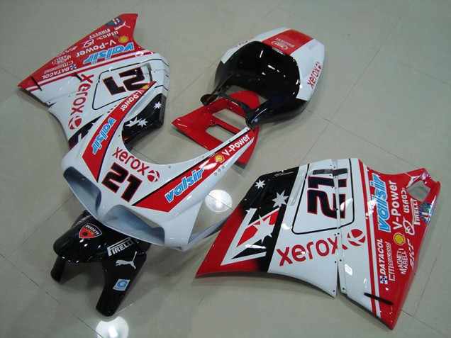 Rot Weiß Xerox 21 93-05 Ducati 748 916 996 996S Motorrad Verkleidungen Rot Weiß Xerox 21 93-05 Ducati 748 916 996 996S Motorrad Verkleidungen