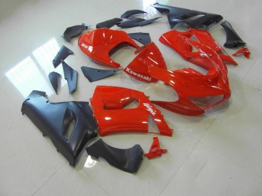Rot und Matt Schwarz 05-06 Kawasaki ZX6R Motorrad Verkleidung