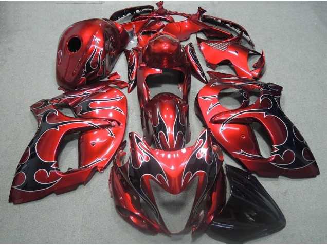 Rote Schwarz Flamme 08-19 Suzuki GSXR 1300 Hayabusa Motorrad Verkleidung Rote Schwarz Flamme 08-19 Suzuki GSXR 1300 Hayabusa Motorrad Verkleidung