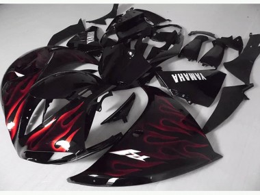 Rote Schwarz Flamme 12-14 Yamaha YZF R1 Motorrad Verkleidung