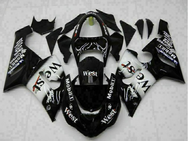Schwarz 05-06 Kawasaki ZX6R Motorrad Verkleidung Komplett Sets Schwarz 05-06 Kawasaki ZX6R Motorrad Verkleidung Komplett Sets