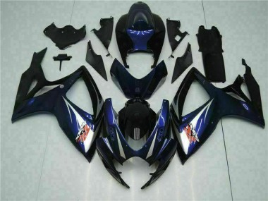 Schwarz Blau 06-07 Suzuki GSXR 600/750 Motorrad Vollverkleidung