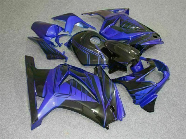 Schwarz Blau 08-12 Kawasaki EX250 Motorrad Verkleidungen