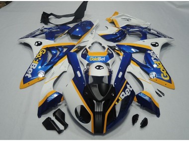 Schwarz Blau Weiß GoldBet 09-14 BMW S1000RR Motorrad Verkleidung