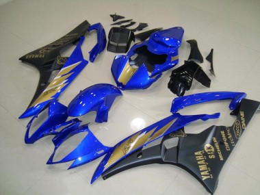 Schwarz Blau mit Gold Aufkleber 06-07 Yamaha YZF R6 Motorrad Verkleidung