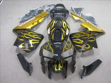 Schwarz Gelb Flamme 05-06 Honda CBR600RR Motorrad Verkleidung
