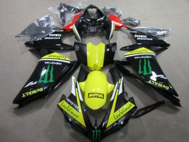 Schwarz Gelb Motul Leovince 07-08 Yamaha YZF R1 Motorrad Verkleidung