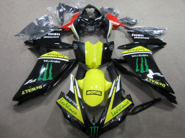 Schwarz Gelb Motul Leovince 07-08 Yamaha YZF R1 Motorrad Verkleidung Schwarz Gelb Motul Leovince 07-08 Yamaha YZF R1 Motorrad Verkleidung
