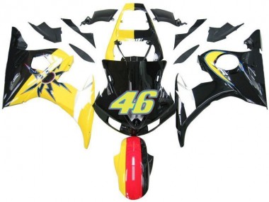 Schwarz Gelb Nr. 46 03-05 Yamaha YZF R6 Motorrad Verkleidung