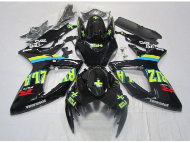Schwarz Gelb Rizla 06-07 Suzuki GSXR 600 Motorrad Verkleidung