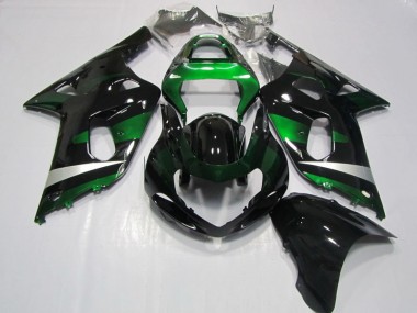 Schwarz Grün 01-03 Suzuki GSXR 750 Motorrad Verkleidung