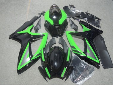 Schwarz Grün 06-07 Suzuki GSXR 600 Motorrad Verkleidungen