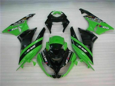 Schwarz Grün 09-12 Kawasaki ZX6R Motorrad Verkleidung Komplett Sets