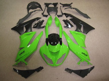 Schwarz Grün 09-12 Kawasaki ZX6R Motorrad Verkleidung