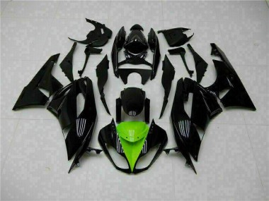 Schwarz Grün 09-12 Kawasaki ZX6R Motorrad Verkleidungen