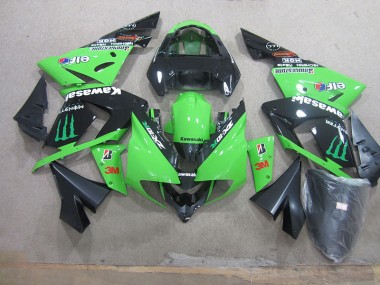 Schwarz Grün 3M Monster 03-05 Kawasaki ZX10R Motorrad Verkleidung