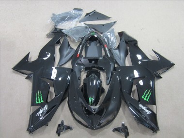 Schwarz Grün Monster Ninja 06-07 Kawasaki ZX10R Motorrad Verkleidung