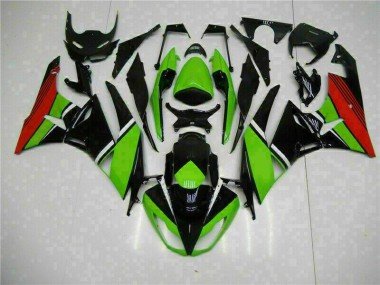 Schwarz Grün Rot 09-12 Kawasaki ZX6R Motorrad Verkleidung