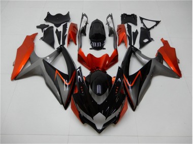 Schwarz Orange Grau 08-10 Suzuki GSXR 600/750 Motorrad Verkleidung