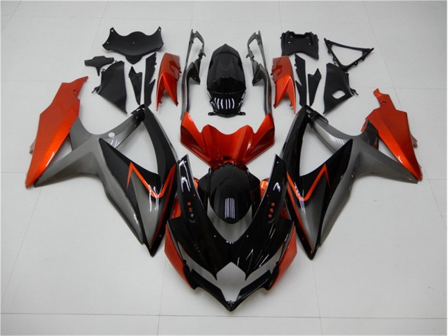 Schwarz Orange Grau 08-10 Suzuki GSXR 600/750 Motorrad Verkleidung Schwarz Orange Grau 08-10 Suzuki GSXR 600/750 Motorrad Verkleidung