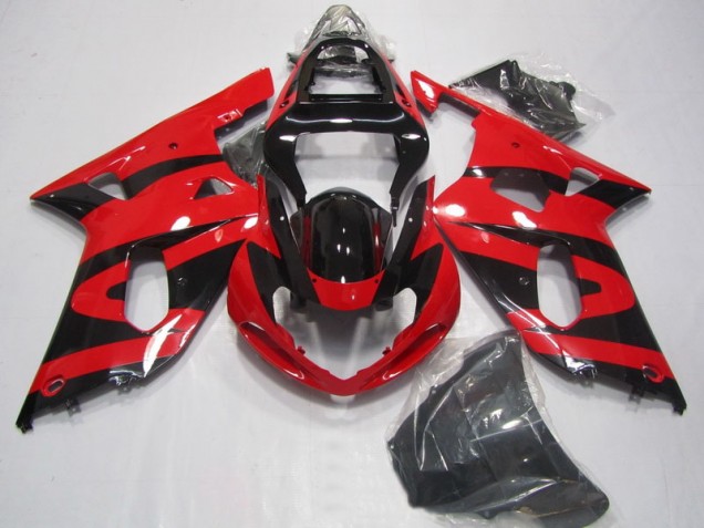 Schwarz Rot 01-03 Suzuki GSXR 750 Motorrad Verkleidungen Schwarz Rot 01-03 Suzuki GSXR 750 Motorrad Verkleidungen