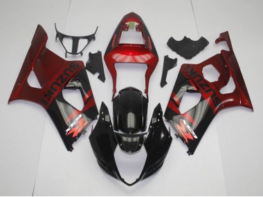 Schwarz Rot 03-04 Suzuki GSXR 1000 Motorrad Verkleidung