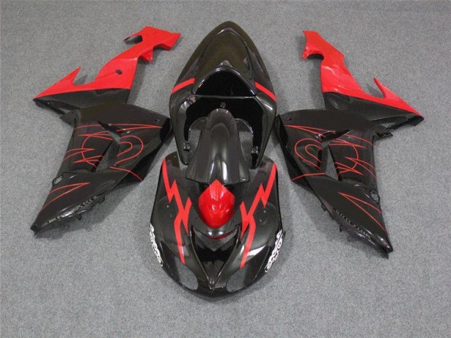 Schwarz Rot 06-07 Kawasaki ZX10R Motorrad Verkleidung Schwarz Rot 06-07 Kawasaki ZX10R Motorrad Verkleidung