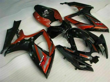 Schwarz Rot 06-07 Suzuki GSXR 600/750 Motorrad Verkleidung
