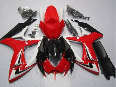 Schwarz Rot 06-07 Suzuki GSXR 600 Motorrad Verkleidung