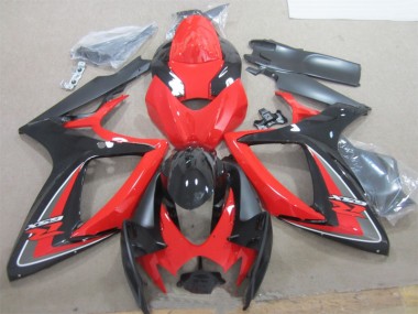 Schwarz Rot 06-07 Suzuki GSXR 600 Motorrad Verkleidungen