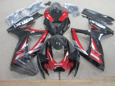 Schwarz Rot 06-07 Suzuki GSXR 600 Motorrad Vollverkleidung