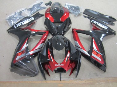 Schwarz Rot 06-07 Suzuki GSXR 750 Motorrad Verkleidung