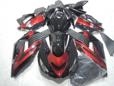 Schwarz Rot 06-11 Kawasaki ZX14R ZZR1400 Motorrad Verkleidung