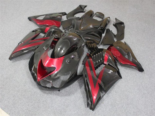 Schwarz Rot 06-11 Kawasaki ZX14R ZZR1400 Motorrad Verkleidungen Schwarz Rot 06-11 Kawasaki ZX14R ZZR1400 Motorrad Verkleidungen