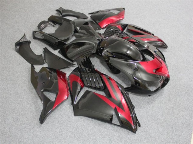 Schwarz Rot 06-11 Kawasaki ZX14R ZZR1400 Motorrad Verkleidungen Schwarz Rot 06-11 Kawasaki ZX14R ZZR1400 Motorrad Verkleidungen