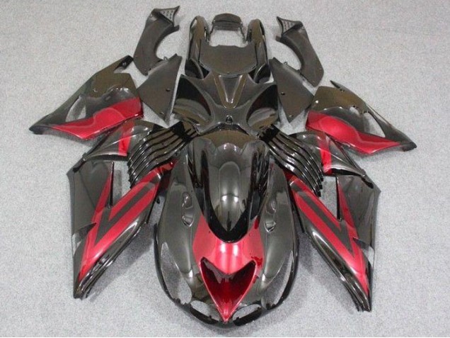 Schwarz Rot 06-11 Kawasaki ZX14R ZZR1400 Motorrad Verkleidungen Schwarz Rot 06-11 Kawasaki ZX14R ZZR1400 Motorrad Verkleidungen
